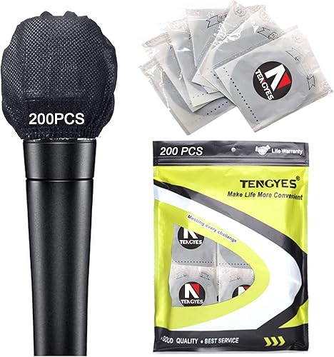 200 unidades (paquete de 100) fundas desechables no tejidas para micrófono de mano Mike cubierta protectora para parabrisas para KTV, karaoke, sala