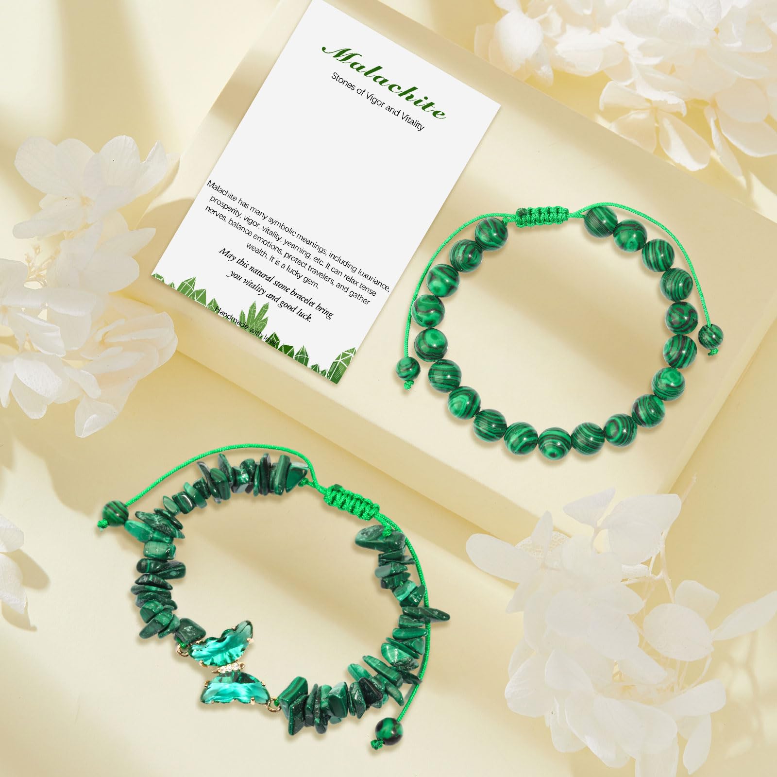 2 Stück Verstellbare Schmetterlings Amethyst Armband für Damen, 8mm Natürlicher Lila Edelstein Heilsteine Armband Schmuck für Muttertag Geburtstag Valentinstag Weihnachten Geschenke