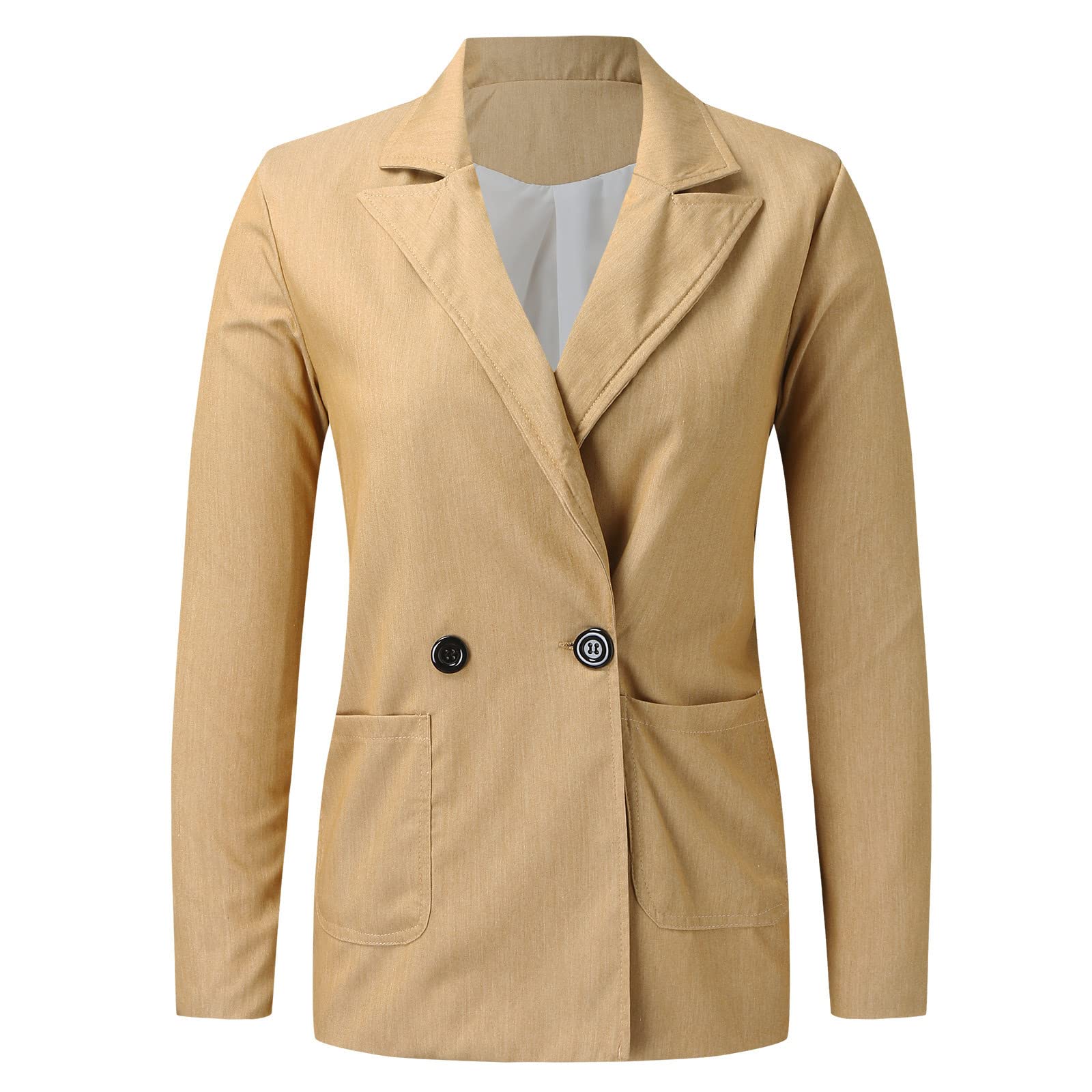 Blazer élégant pour femme - Veste de costume à manches longues - Veste à revers solide - Veste d'affaires en tricot