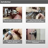 Vista 3 de Imanes laterales para cortina de ducha para mantener la cortina cerrada a la pared, clips magnéticos para el lado de la ducha, protección contra