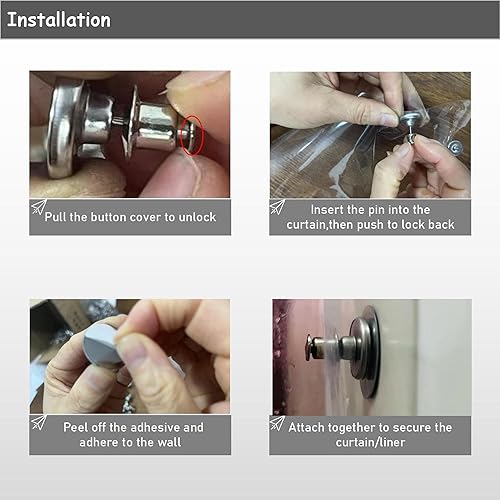 Miniatura 3 de Imanes laterales para cortina de ducha para mantener la cortina cerrada a la pared, clips magnéticos para el lado de la ducha, protección contra