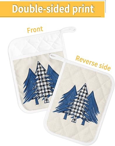 Miniatura 9 de Juego de 3 soportes para ollas de Halloween para cocina, antideslizantes y aislantes de calor, juego de agarraderas de tela de toalla con bolsillo,