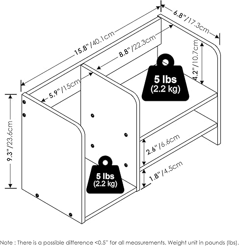 Miniatura 3 de Furinno Hermite Wood - Organizador de almacenamiento para libros de escritorio y oficina en casa, roble Bauhaus