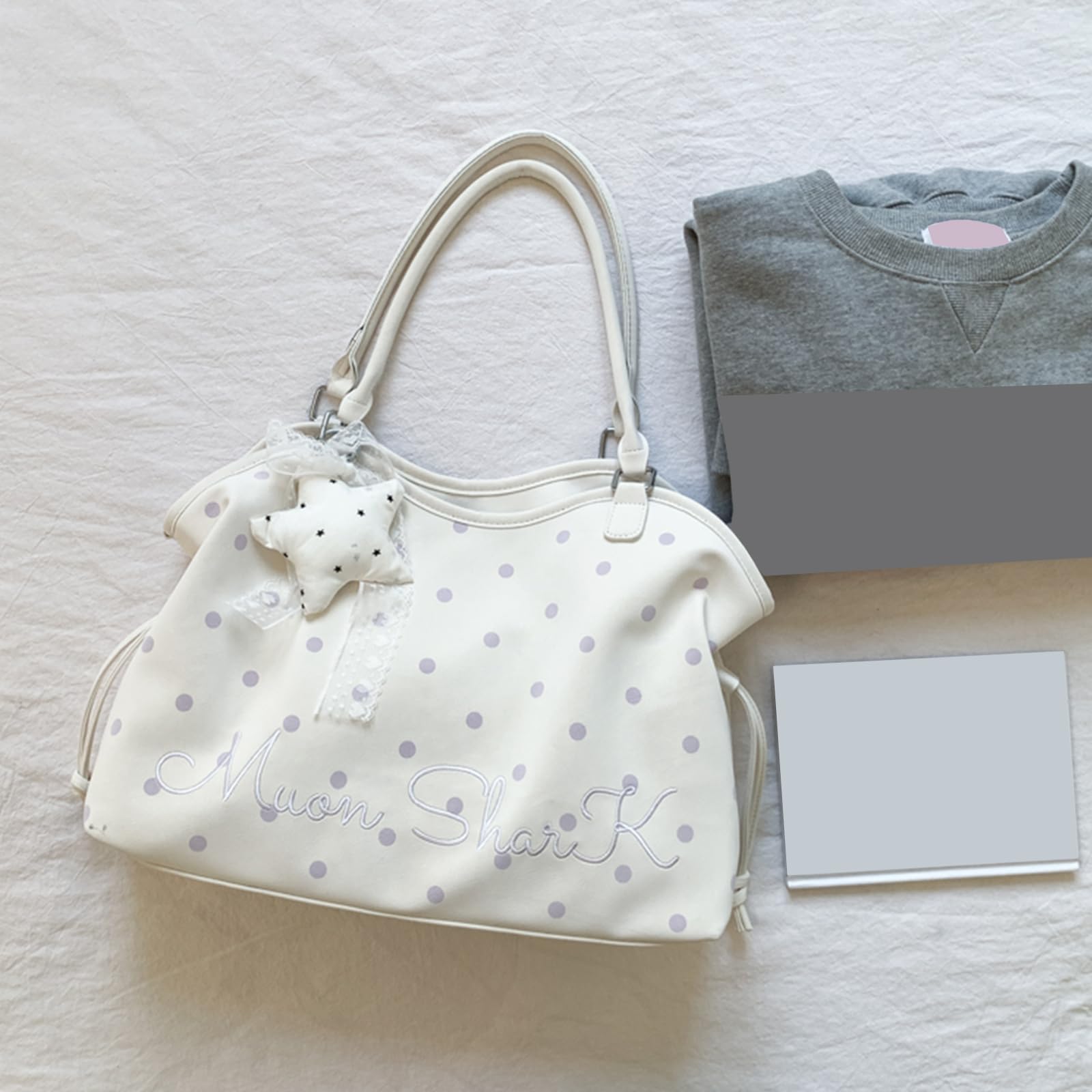 Bolso de mano de piel sintética con lunares para mujer, bolso de hombro multicolor, gran capacidad, casual, para el trabajo y ocio