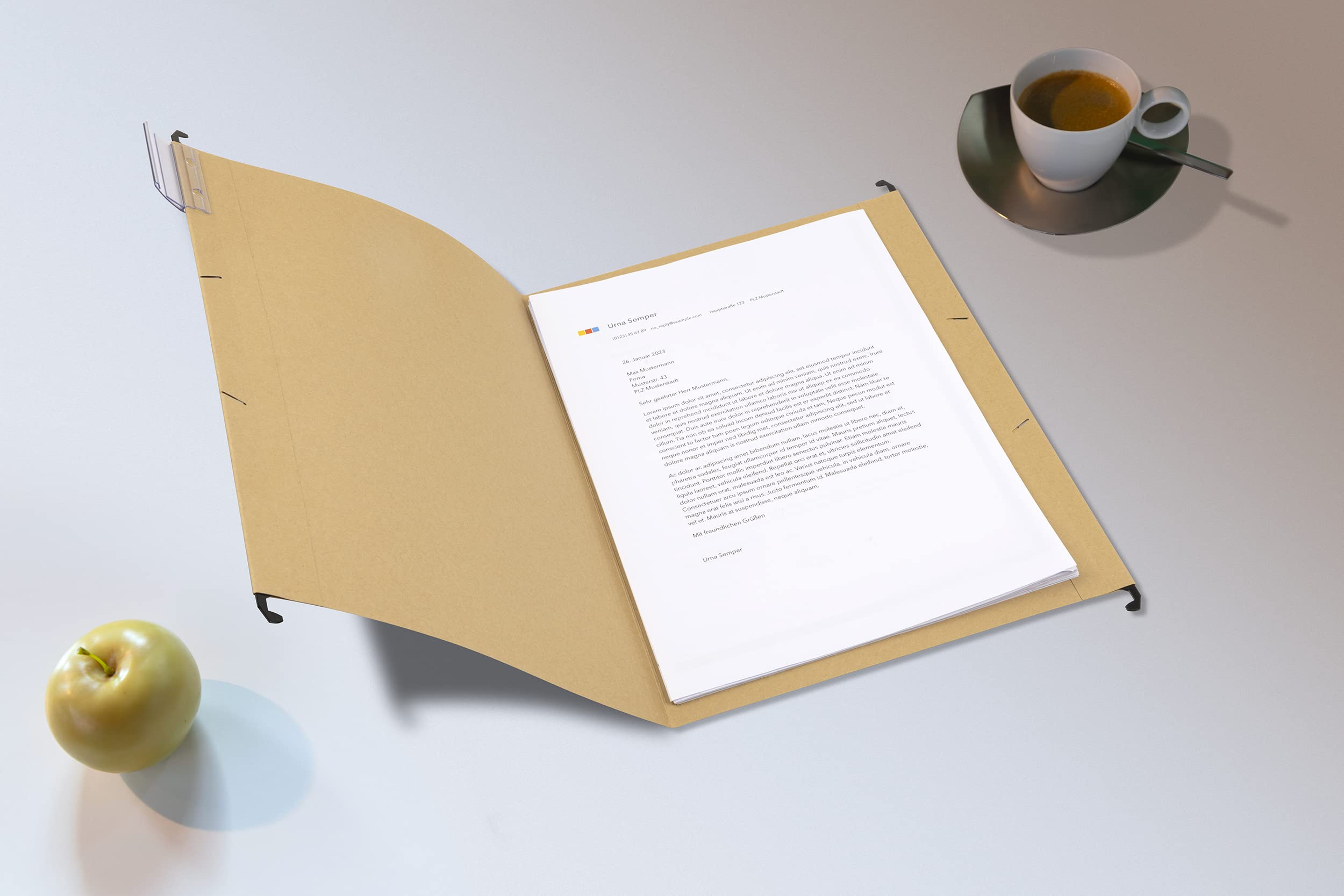 Limit Cartelline sospese per formato A4, apertura laterale, 25 pezzi, colore marrone naturale