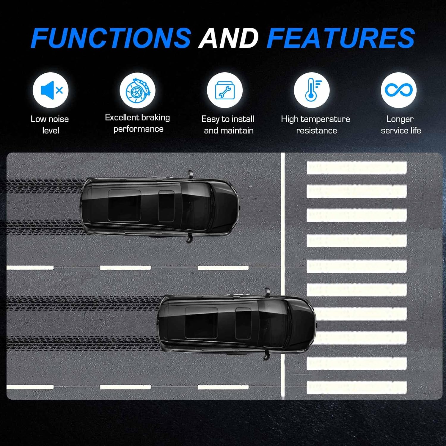 Front Rear Ceramic Disc Brake Pads Set for Chevy Malibu 2004-2012, for Pontiac G5 2007-2009, G6 2006-2010, for Saturn Aura 2007-2009 8PCS(With Hardware)