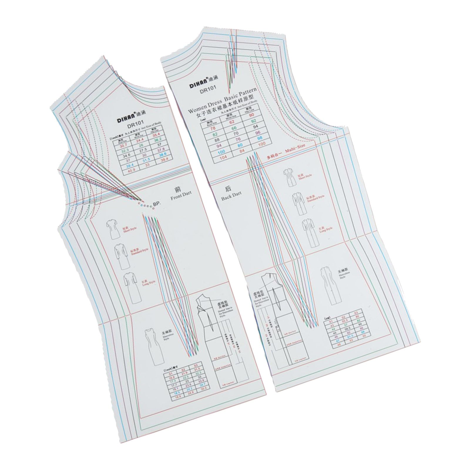 Rwajzax Women's Dress Ruler Reusable Dress Template Multi Size Dress Making Ruler For Fashion Designers And Clothing Projects