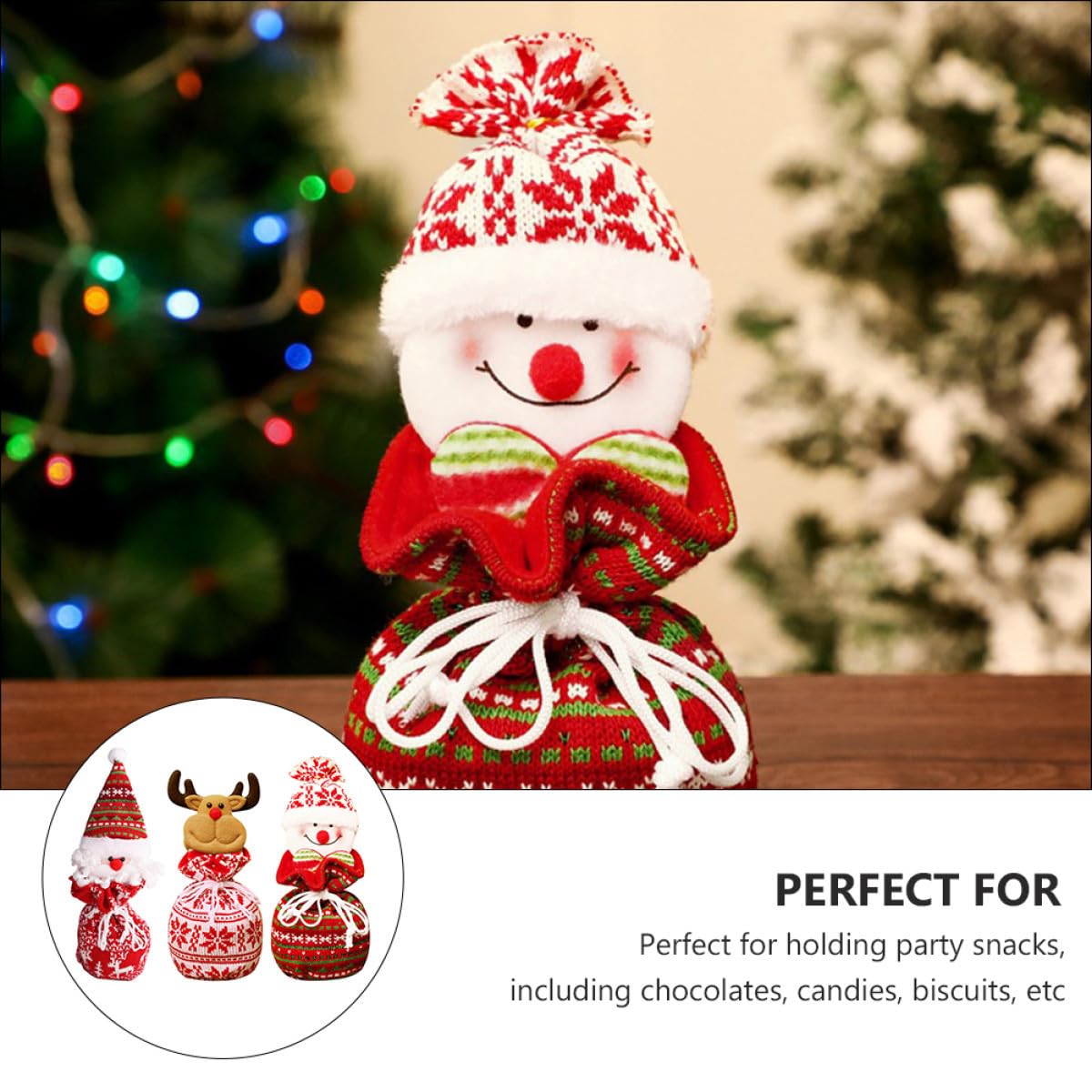 FRCOLOR 3 Sätze 3Er Set Weihnachts Apfelbeutel Weihnachtssüßigkeiten Weihnachtsdekoration Weihnachts Leckerli Beutel Weihnachtstüten Kekstüten Verpackung 3 Stück * 3