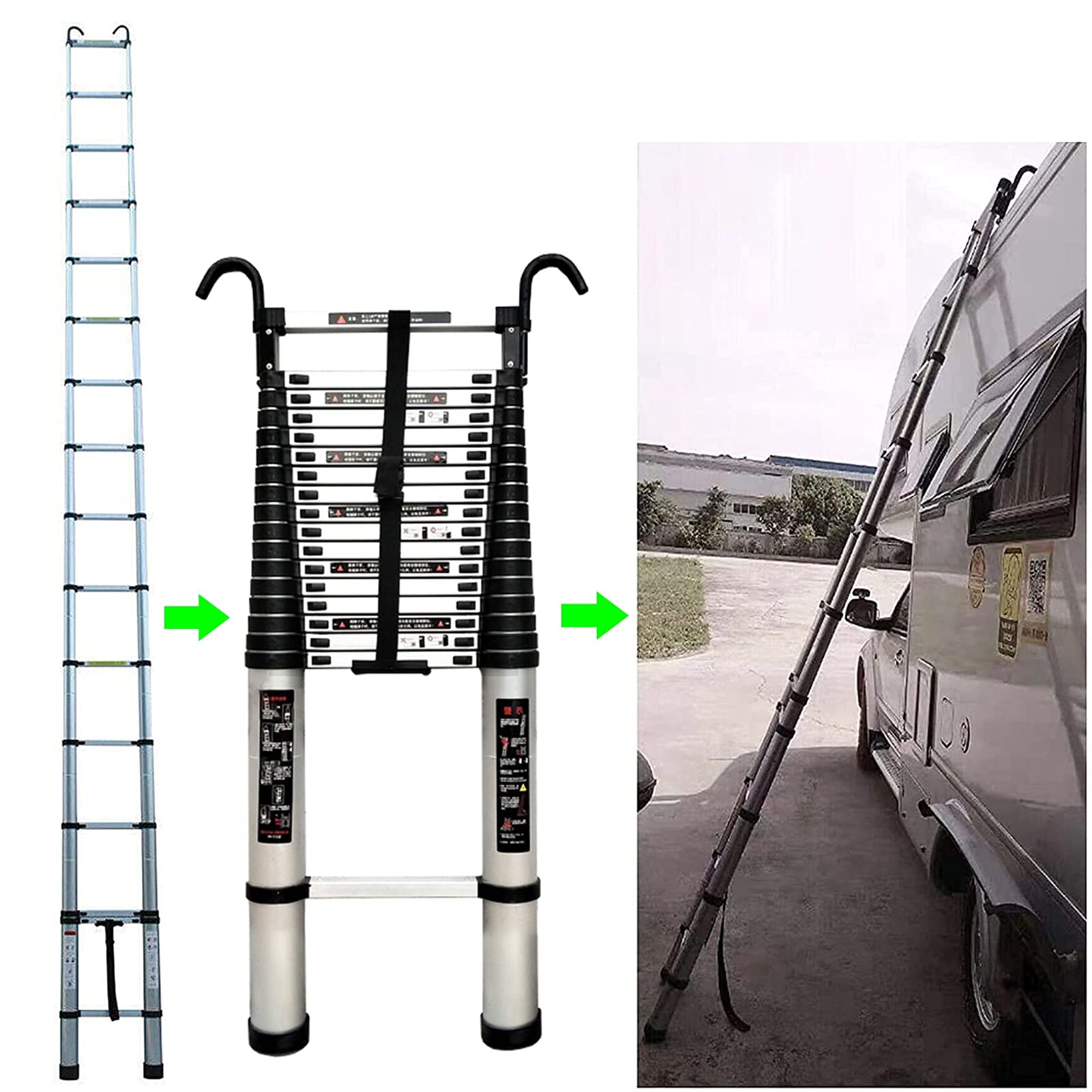 Petites échelles extensibles légères pour rangement restreint