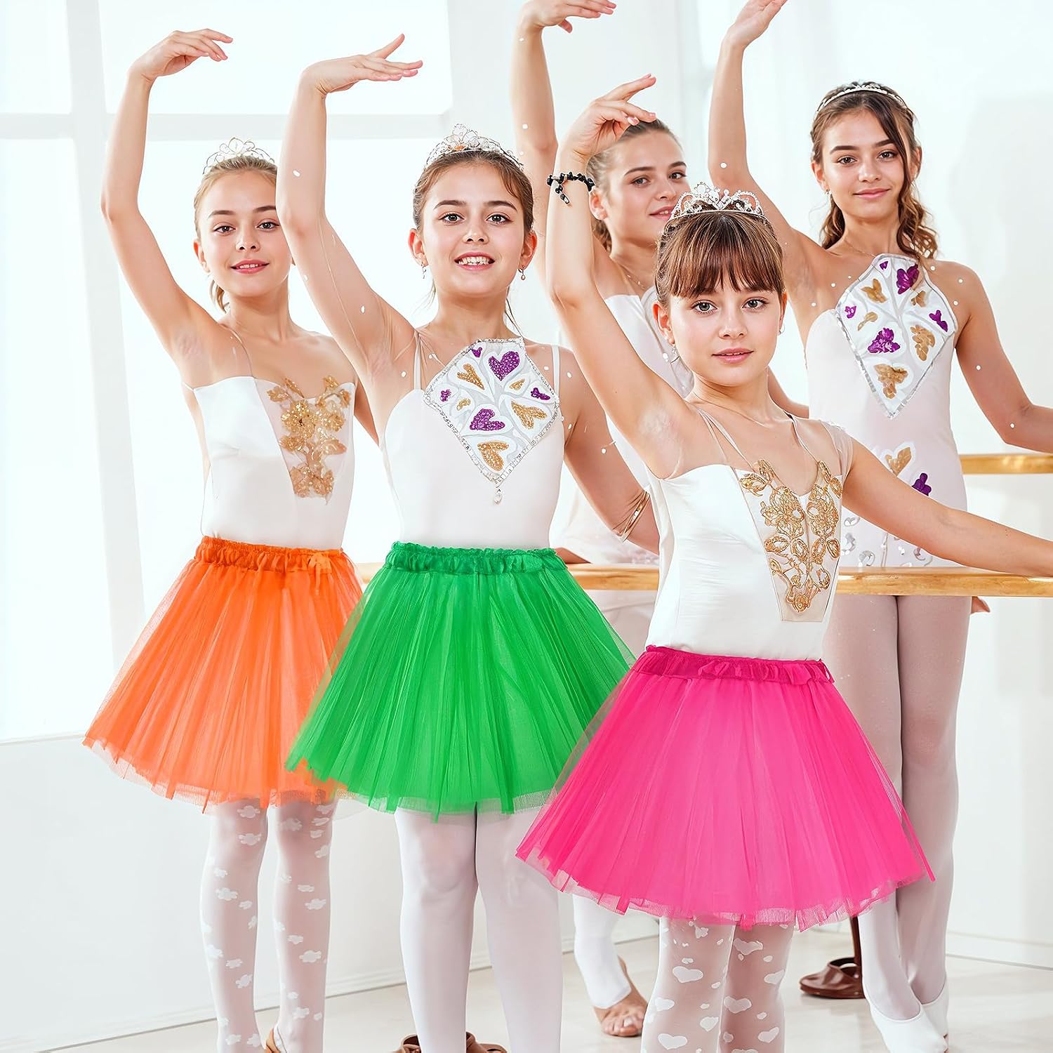 10pcs Tutu Skirts for Women Women's Tutu Skirt for Girls Ballet Tutus Skirt Costumes for Toddler Girls Dress Dance Birthday Party Favor Halloween Party-3 to 6 Years Old Multicolor