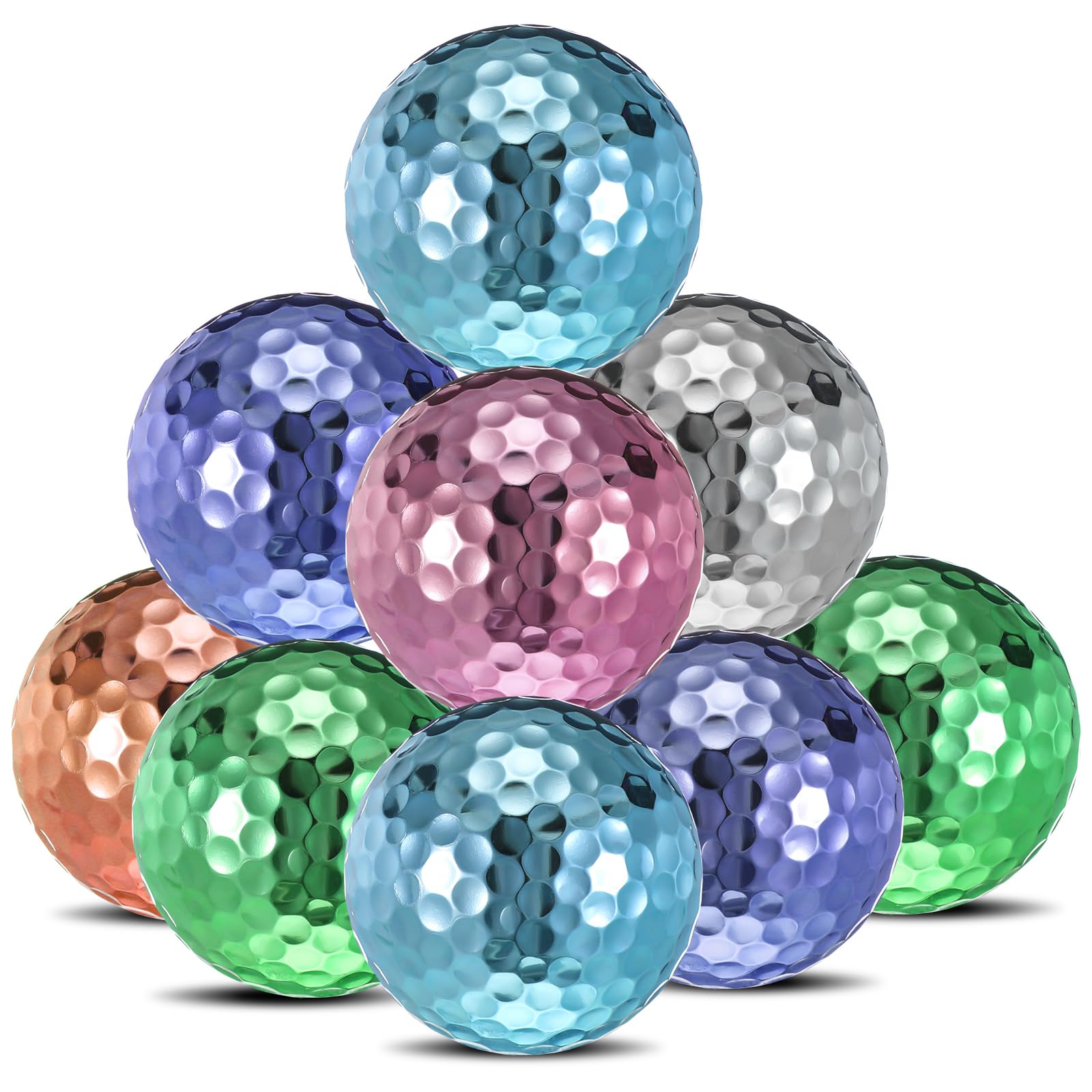 One Dozen Metallic Golf Balls for Women, Women's Golf Balls for Maximum Distance and Straighter Shots, Ideal Gift for Golfer, Gag Gift for Christmas Festival