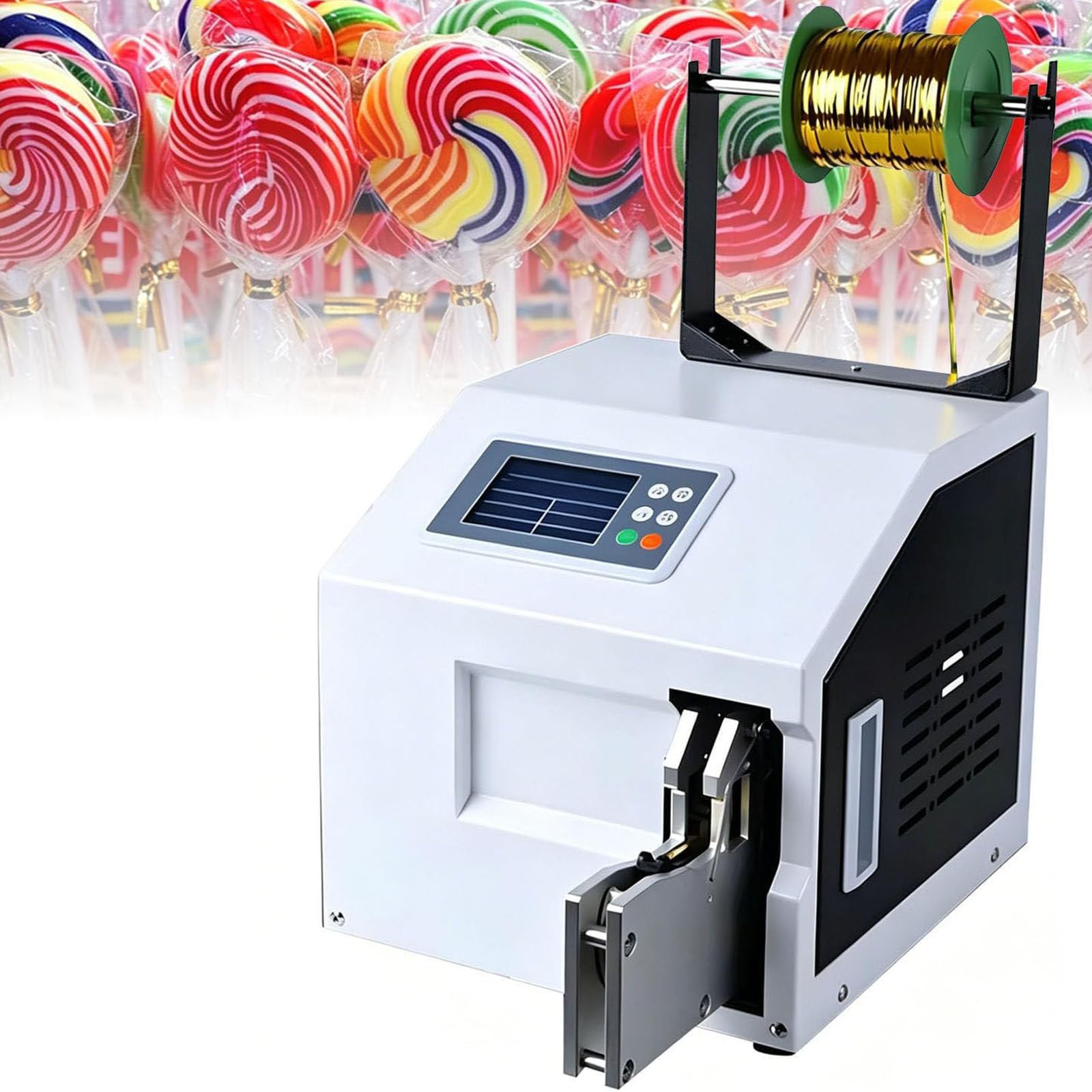 HaiZethonic Bag Closure Bundling,Automatic Twist Tie Machine, 400w Food Twist Tying Machine,With 300/1000m Twisted Bands, Present Machine, Wire Bag Sealers for Candy Bread Toy TypeA