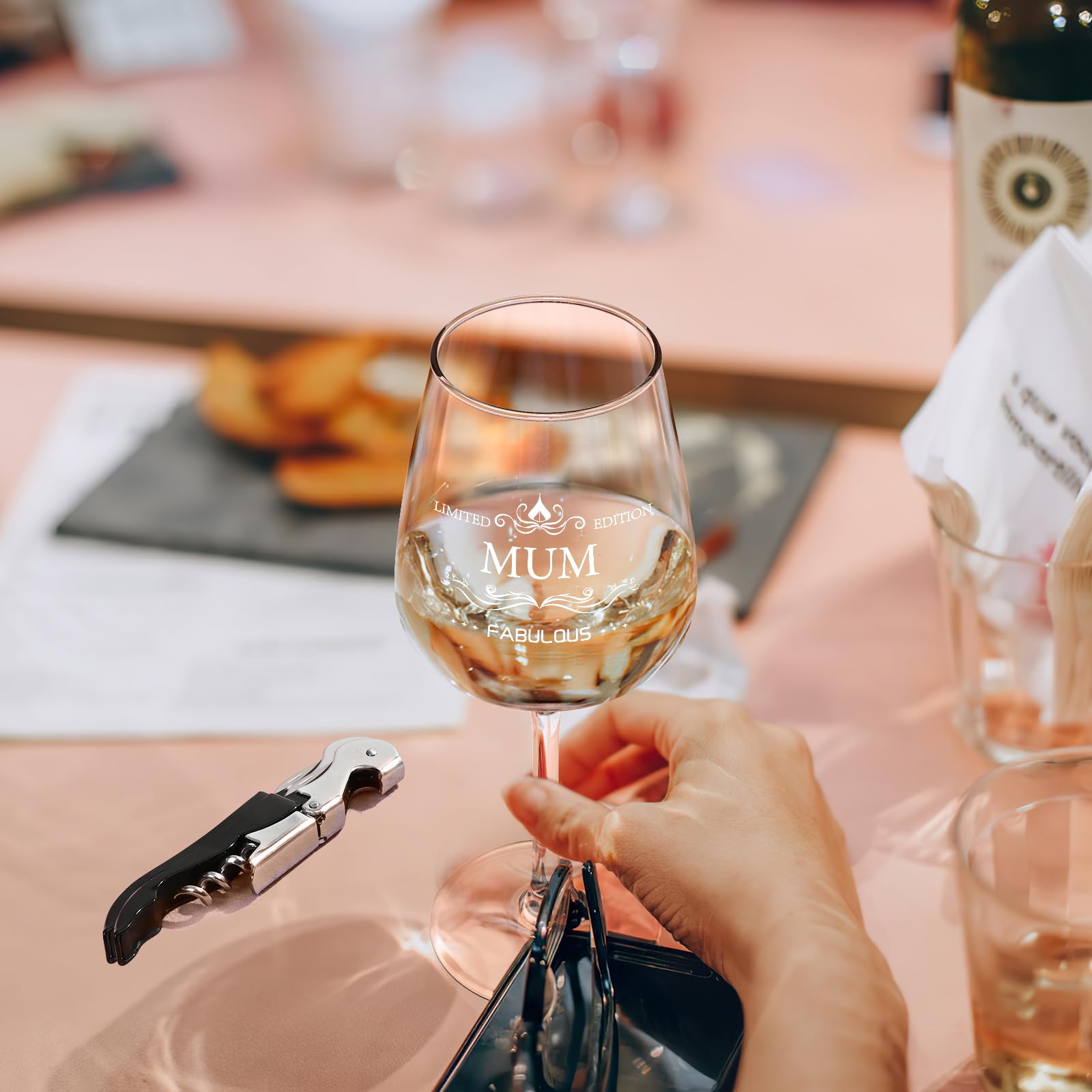 Calice Da Vino Promosso Alla Mamma, Set Di 2 Bicchieri Da Vino Rosso Regalo Perfetto Per San Valentino, Anniversario, Compleanno, 311,8 G - Foto 8