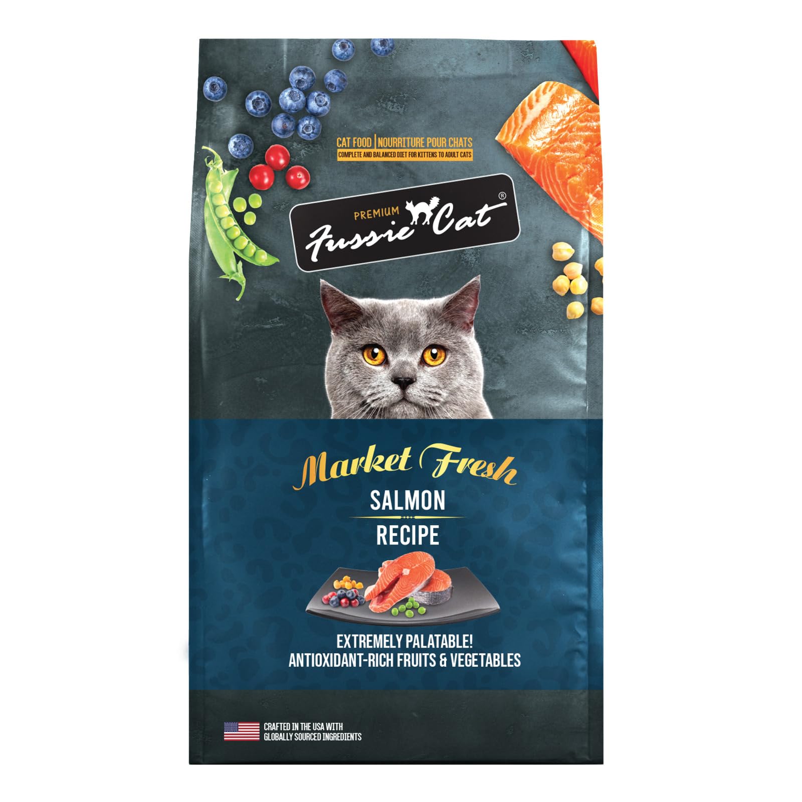 Fussie Cat Market Fresh Salmon Recipe, Dry Cat Food, 3.5lb Bag