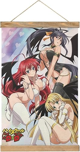 Miniatura 1 de BAWUTZ Marco de anime DxD para escuela secundaria, póster de pergamino para colgar en la pared, pinturas de madera, kit de marco de madera para