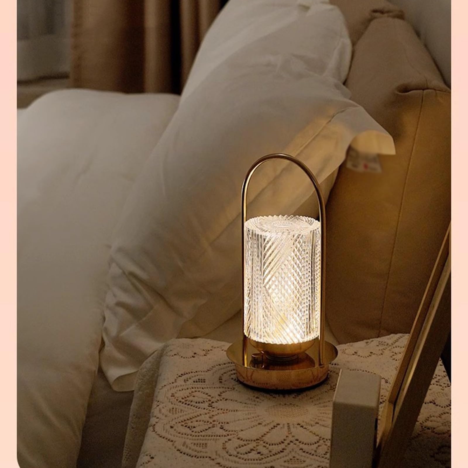 Lampade da comodino Lampada da tavolo premium comodino for camera letto Decorazione for luce notturna Semplice Nuova principale Interruttore tattile retrò Ricaricabile dimmerabile Dormitorio