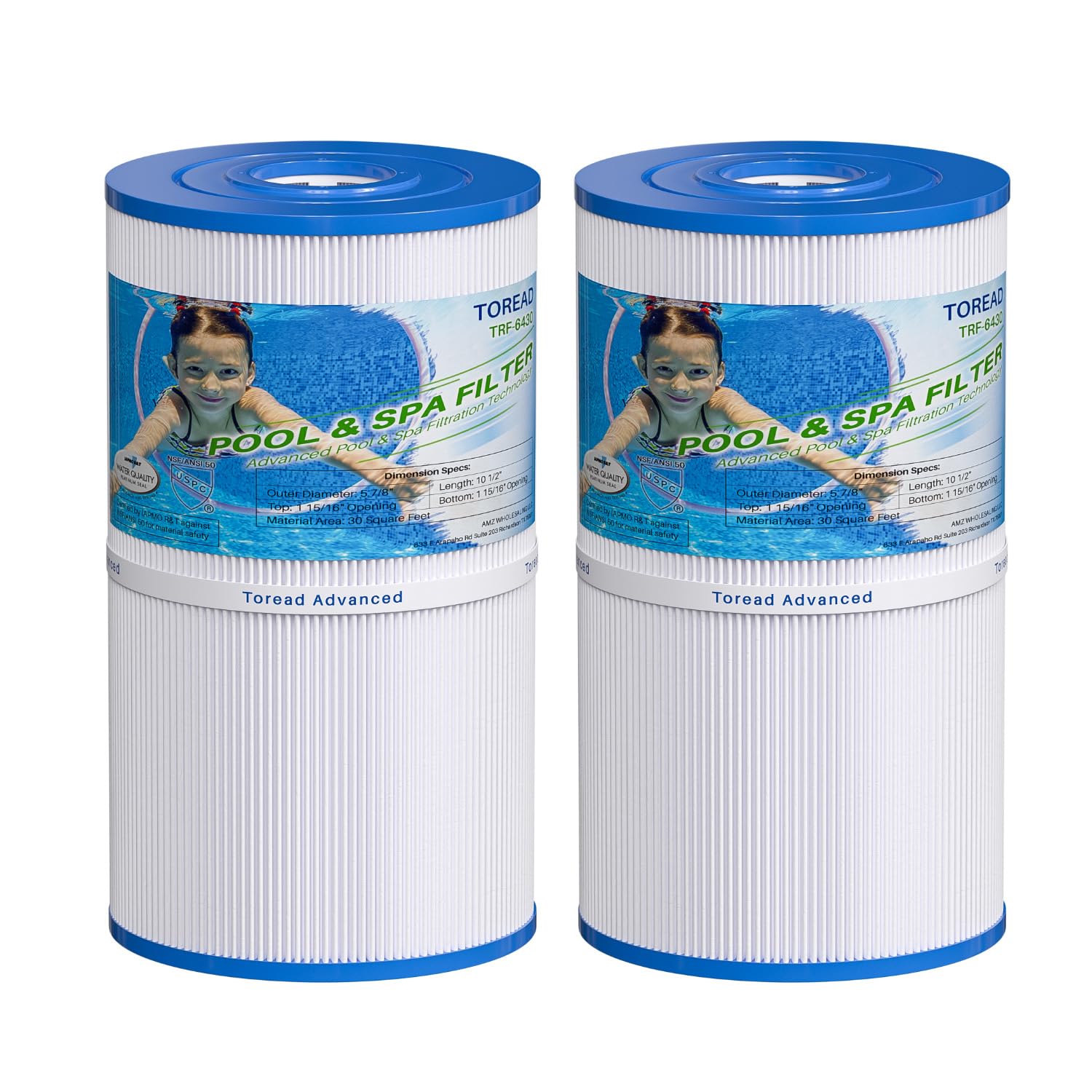 TOREAD Filtry do zastępują Watkins 31489, Unicel C-6430, Pleatco PWK30, Filbur FC-3915, 73178, 73250, 71825, P/N0969601 filtry do, 2 szt