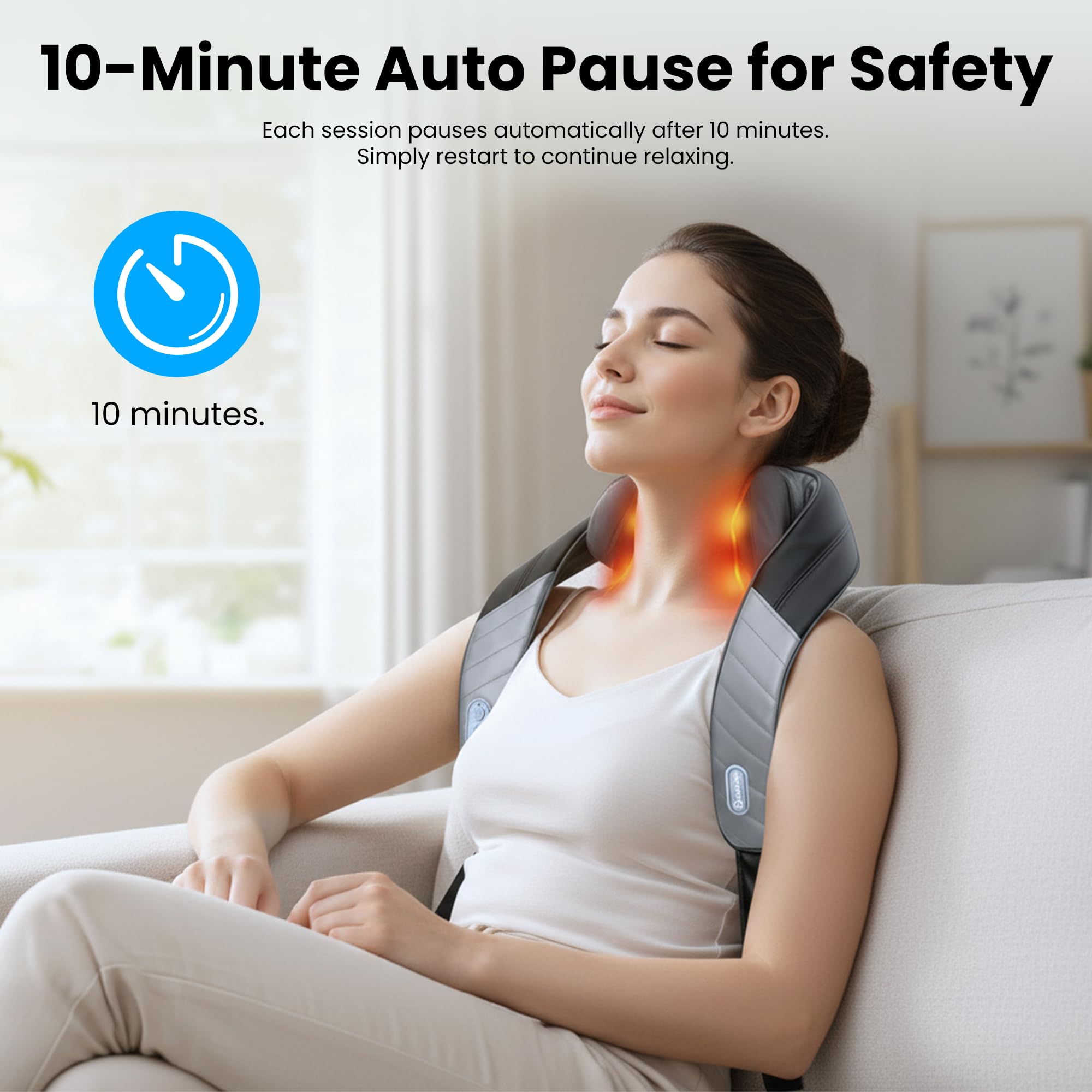 COMFIER Valentine’s Day Gift for Her & Him, 4D Neck and Shoulder Massager with Heat, Cordless Shiatsu Back and Neck Massager for Pain Relief, Hands-Free Massage Pillow with Carry Bag