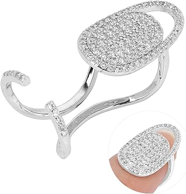 Women Fingernail Rings, Nail Cover Rings Adjustable Finger Decoration Rings Beautiful Tip Practical Index Nail Rings Finger Ornament Jewelry Decoration Rings