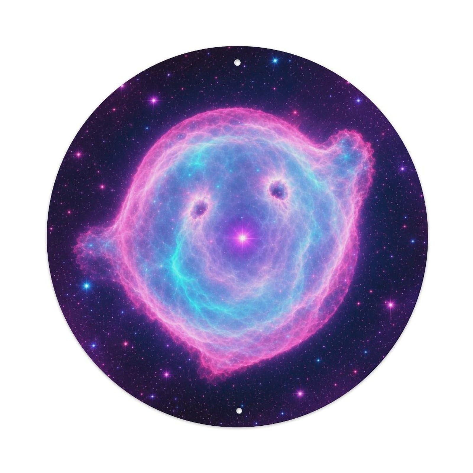 Odgynaw 8X8inch(20X20cm) Deep Space Little Ghost Nebula Astral Glow Telescope Metal Tin Sign