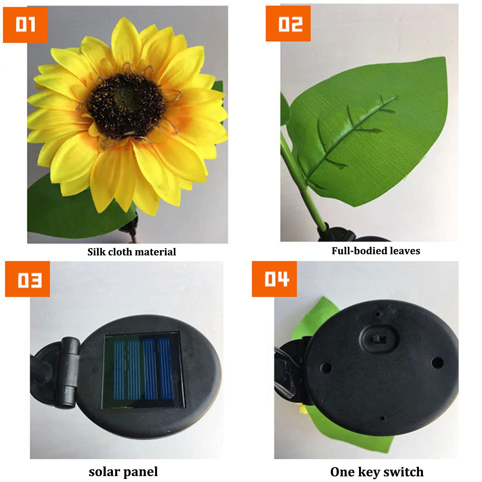 JNYB Luces de Girasol solares al Aire Libre, IP65 Pathway Solar a Prueba de Agua Decoración de luz 2 Paquete Luces de estaca de jardín Solar, iluminación LED de Paisaje,2Pack