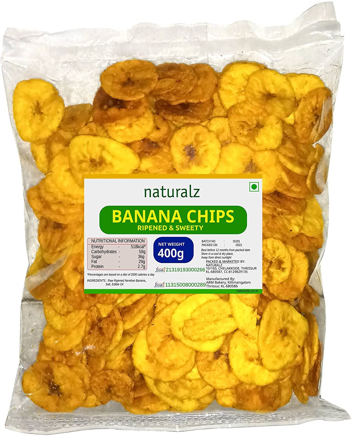 Naturalz Kerala Ripened Banana Chips Made in Edible Oil (400g) (B0979HLP3P) Amazon Price History, Amazon Price Tracker