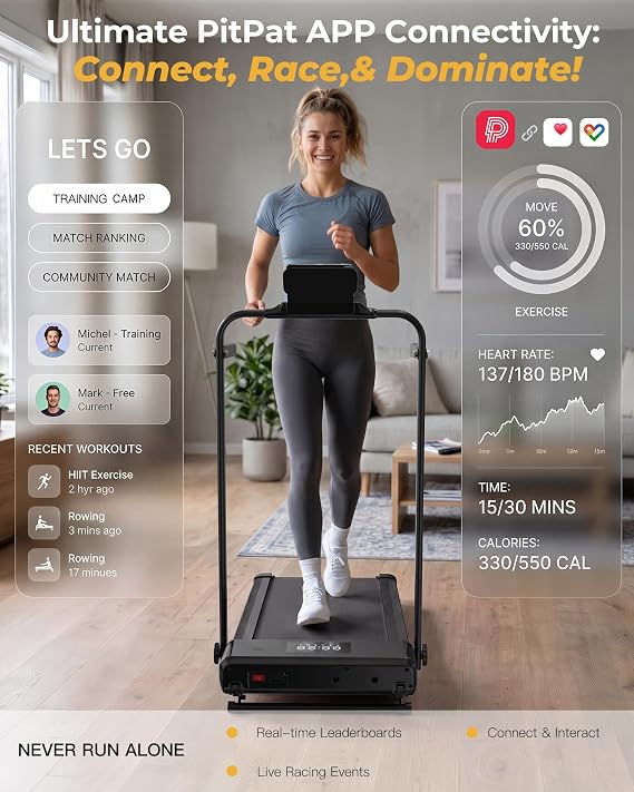 Superun Walking Pad Treadmill with Incline and Handle Bar, 3.0 HP Foldable Treadmills 300LBS Capacity Folding Walking Pad 3 in 1 Under Desk Treadmill Remote Control with APP, Black