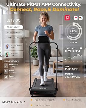 Superun Walking Pad Treadmill with Incline and Handle Bar, 3.0 HP Foldable Treadmills 300LBS Capacity Folding Walking Pad 3 in 1 Under Desk Treadmill Remote Control with APP, Black
