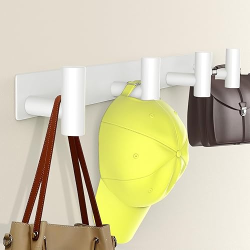 Miniatura 23 de Perchero de Pared Montado en la Pared - 4 Ganchos, Ganchos de Pared de Acero Inoxidable Resistente para Toalla, Bolso, Perchero para Sombreros,