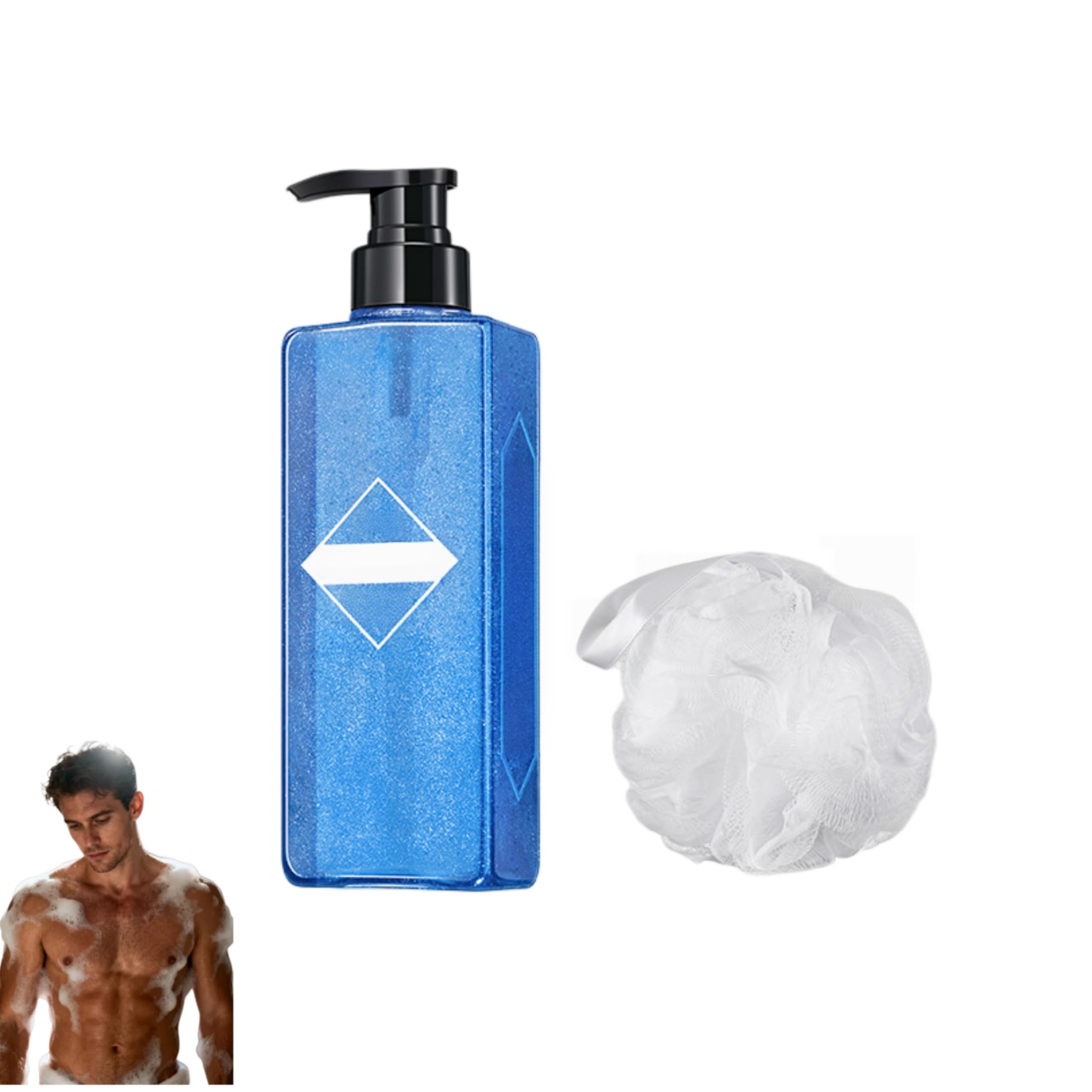 Gel de baño para hombre – Fragancia duradera – Esponja de baño incluida