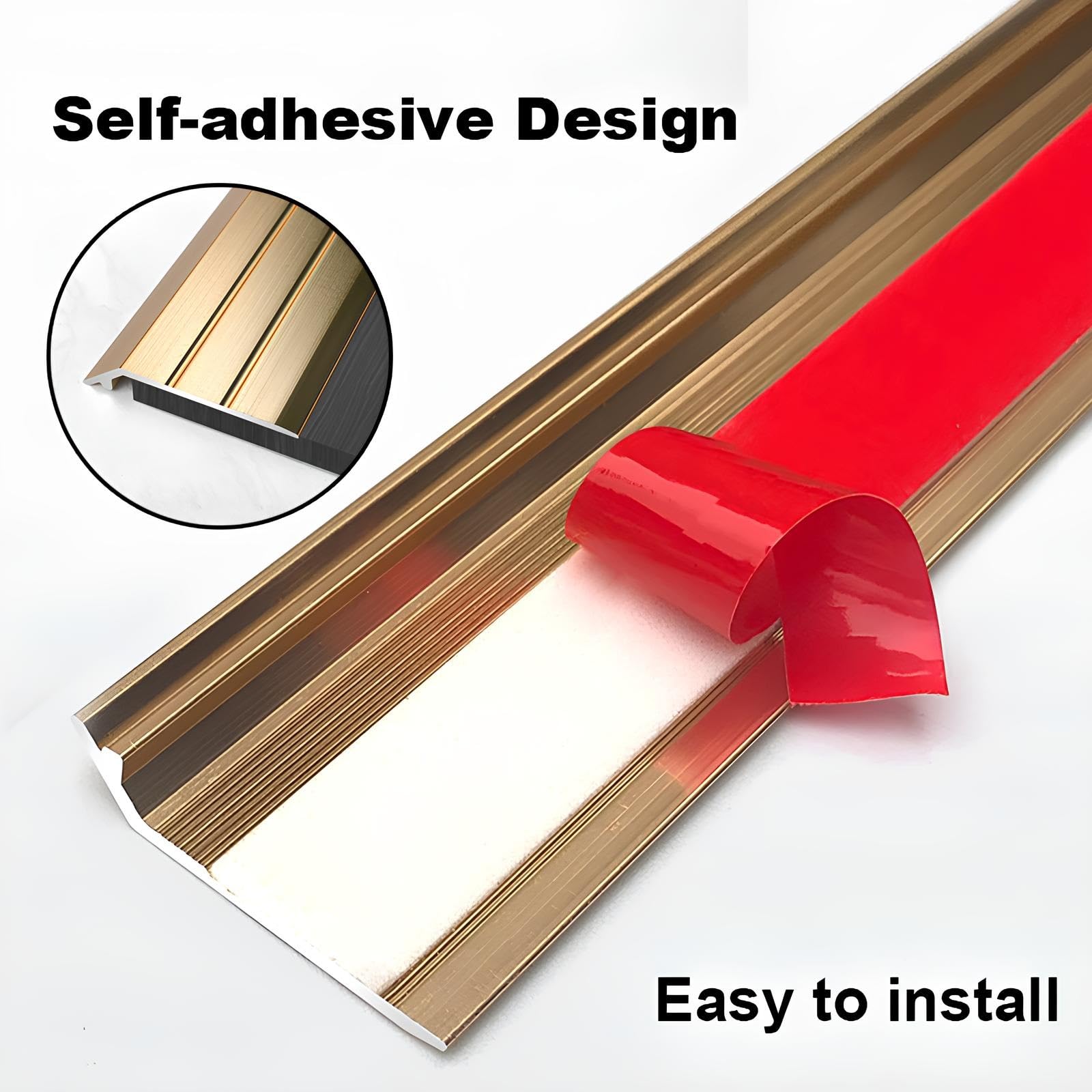 2 sztuki samoprzylepnych aluminiowych listew wykończeniowych do progów drzwi, 90 cm/135 cm samoprzylepnych listew osłonowych do drzwi, listew wykończeniowych rampy(Gray,120cm)