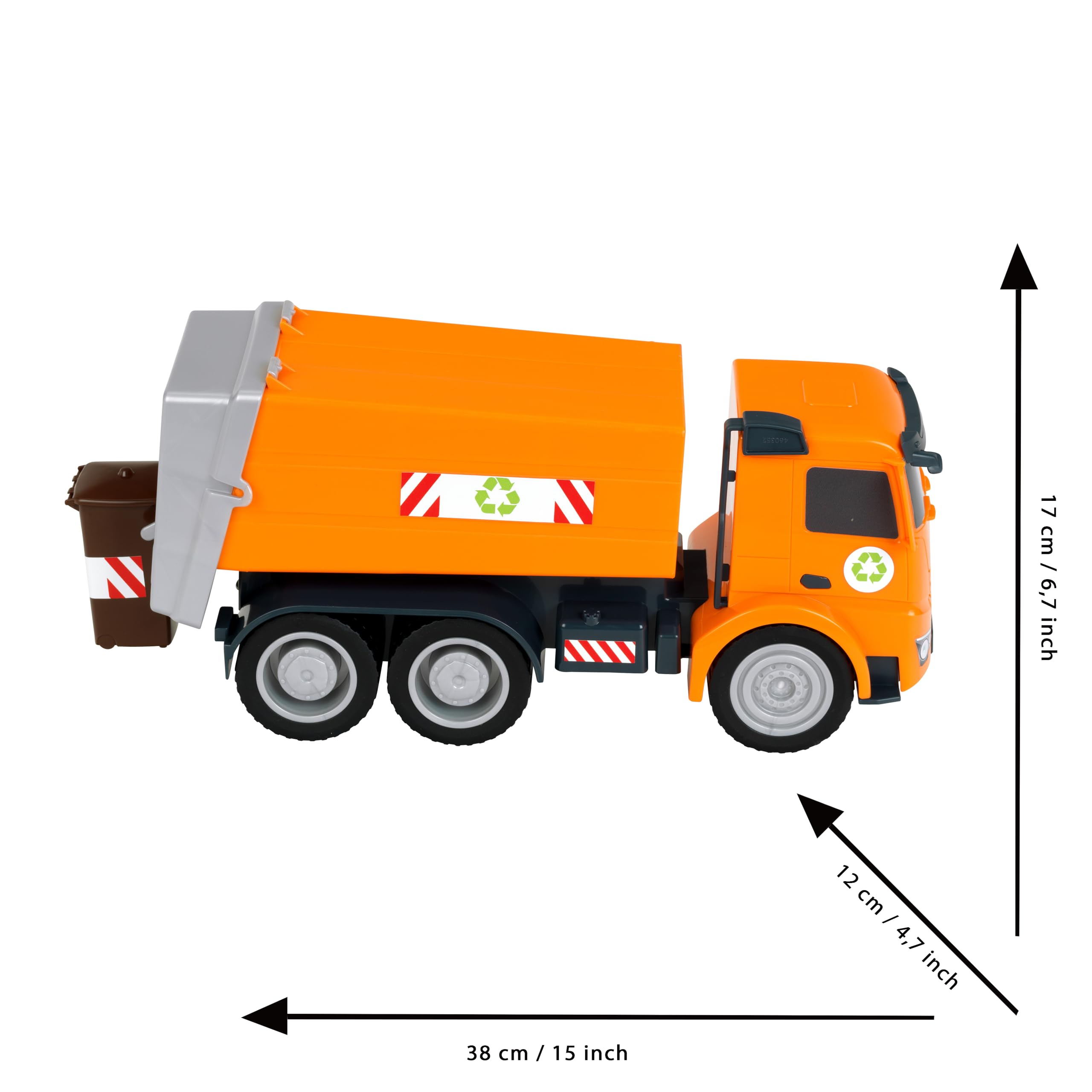 Theo Klein 3805 Mercedes-Benz Arocs Garbage Truck Sand Vehicle, Orange, 38 cm x 12 cm x 17 cm - Image 4