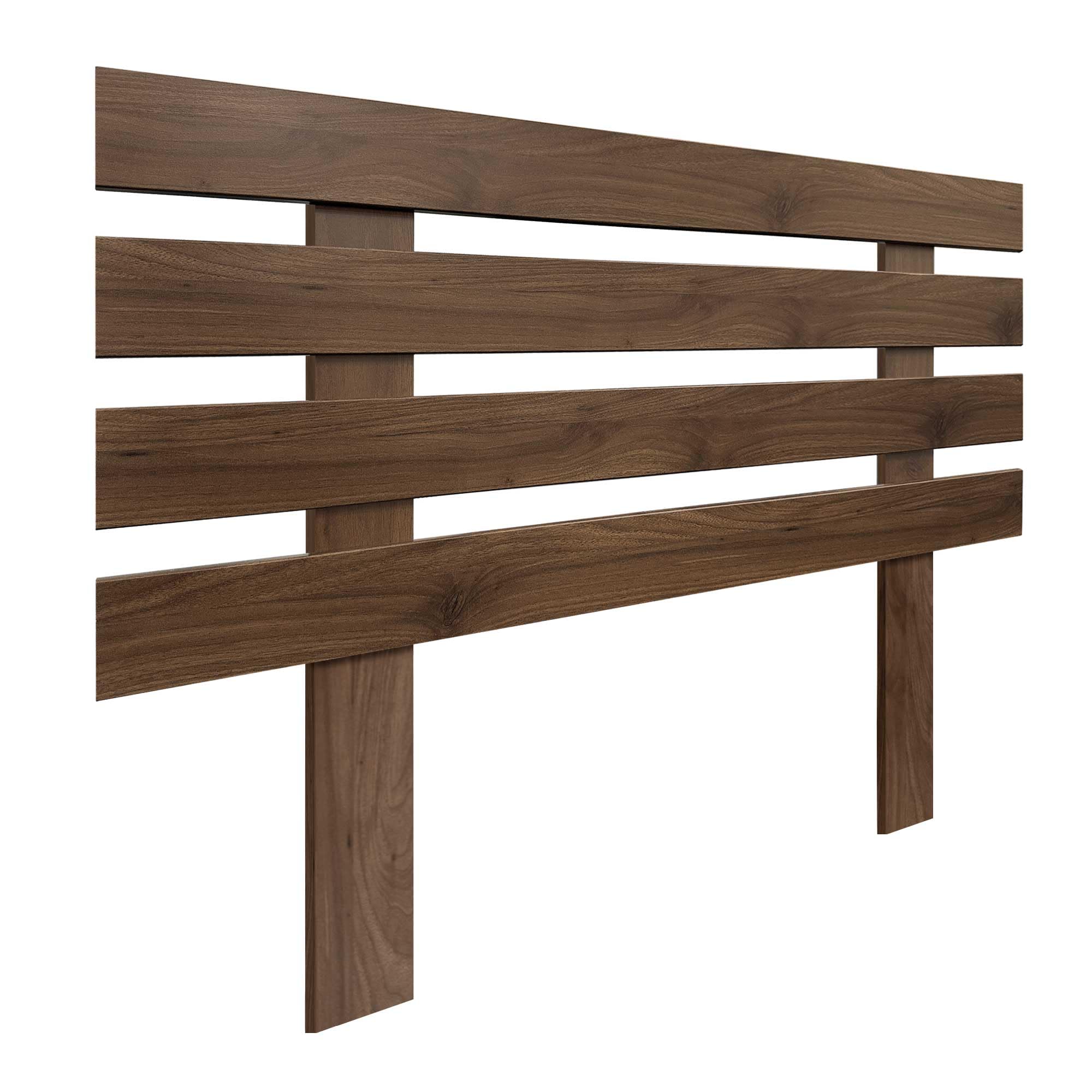 DHOME Cabecero de Madera Horizontal 4 DM con Patas Reciclado Estilo Palet Dormitorio Cama Moderno Herrajes incluidos (Nogal Madera, 80cm)