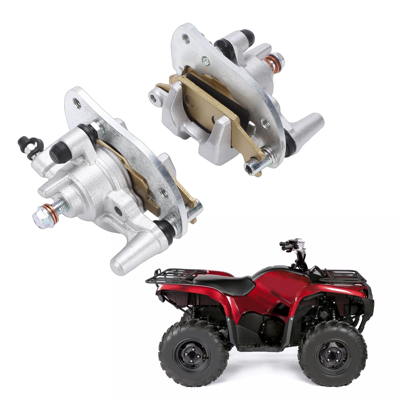 SIXRUN Wymiana Stopu Zacisku Hamulca Przedniego dla Grizzly 550 700 z Klockami Hamulcowymi OEM 3B4-2580T-02-00 dla Entuzjastów ATV