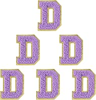 Vista 104 de 6 piezas de parches de letras de chenilla autoadhesivas, parches de letras preppy de 2 pulgadas para bolsos, ropa y sombreros, grandes pegatinas