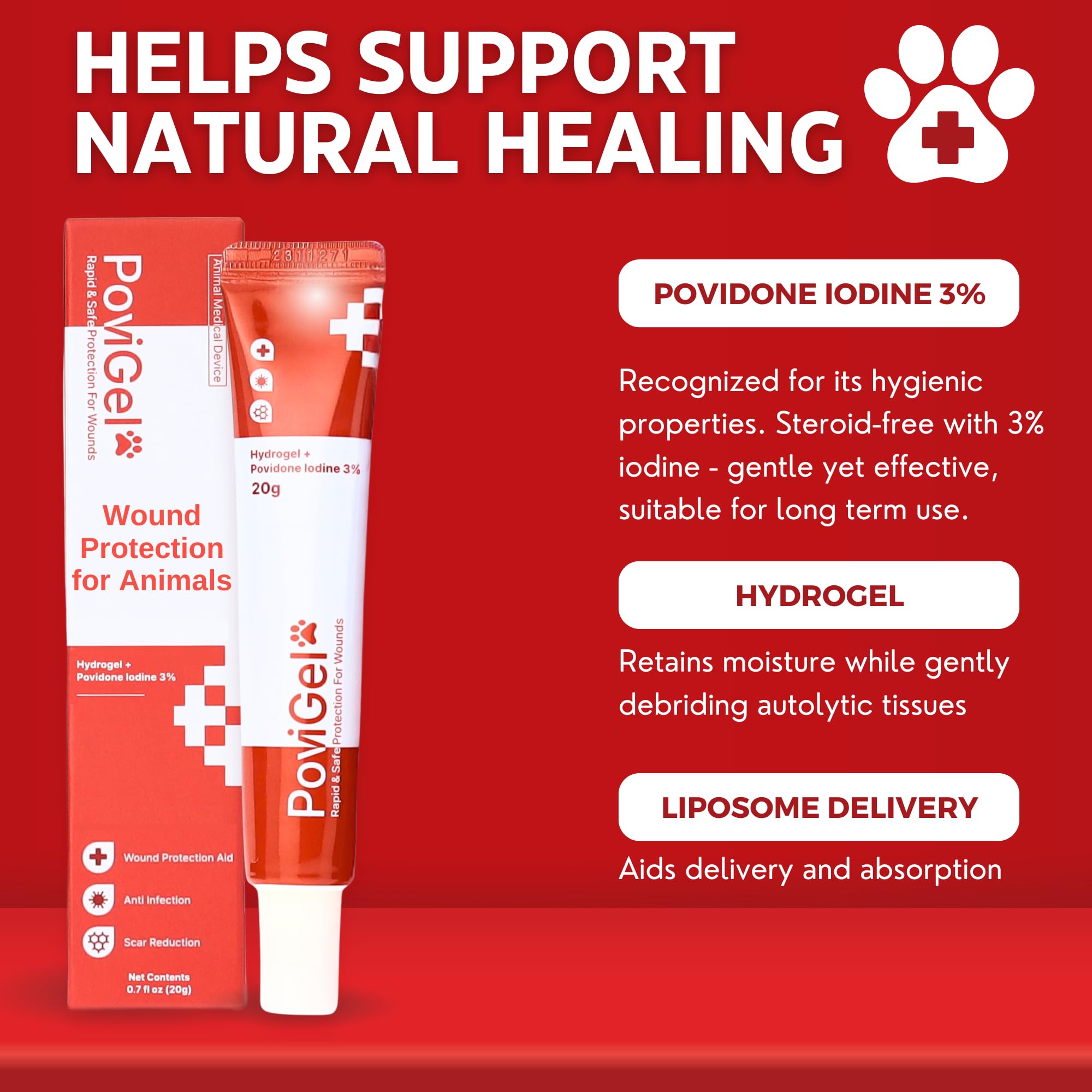 Dog Wound Care Ointment With Povidone Iodine Relieves Pain