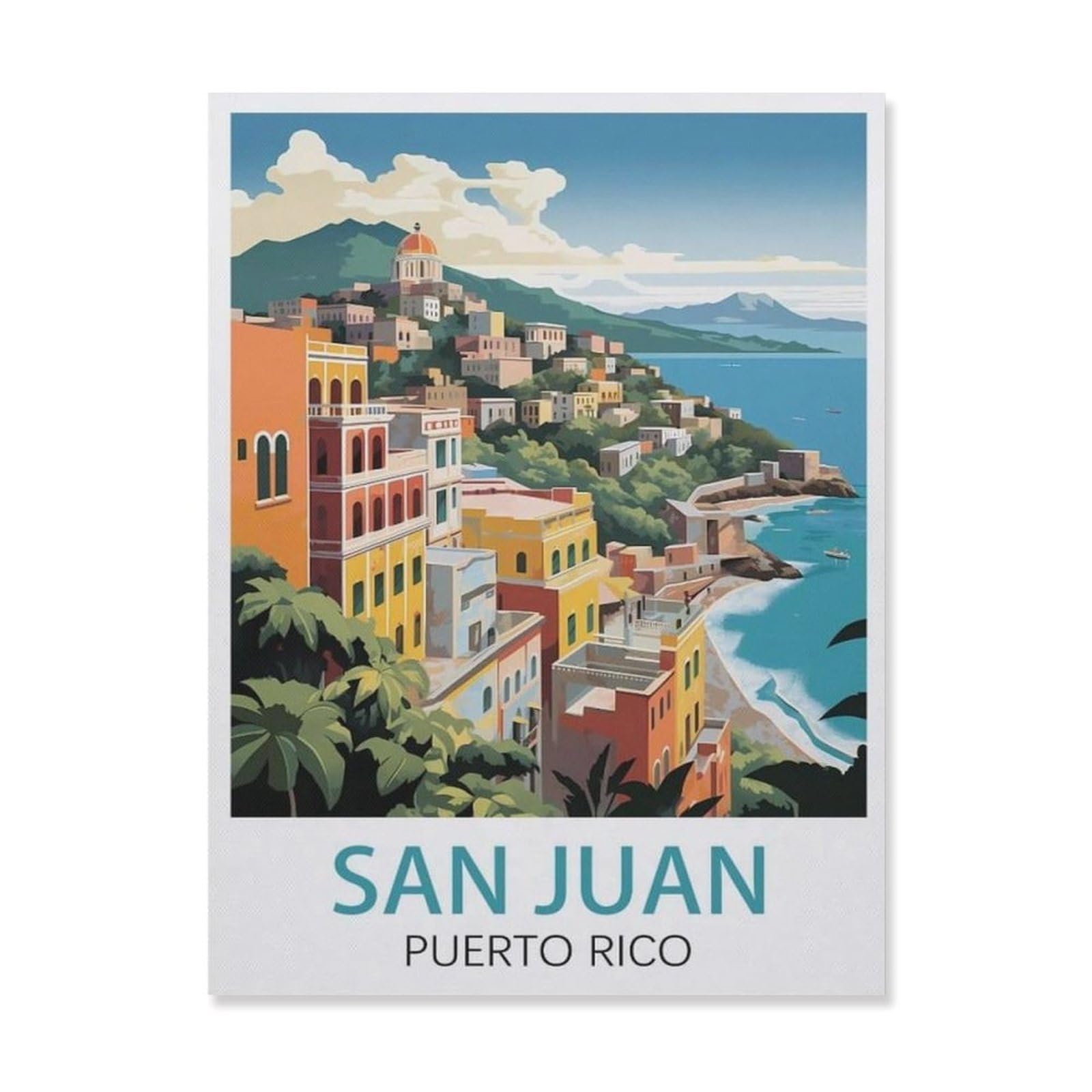 Funny Metal Tin Signs，San Juan Puerto Rico(30x40cm）
