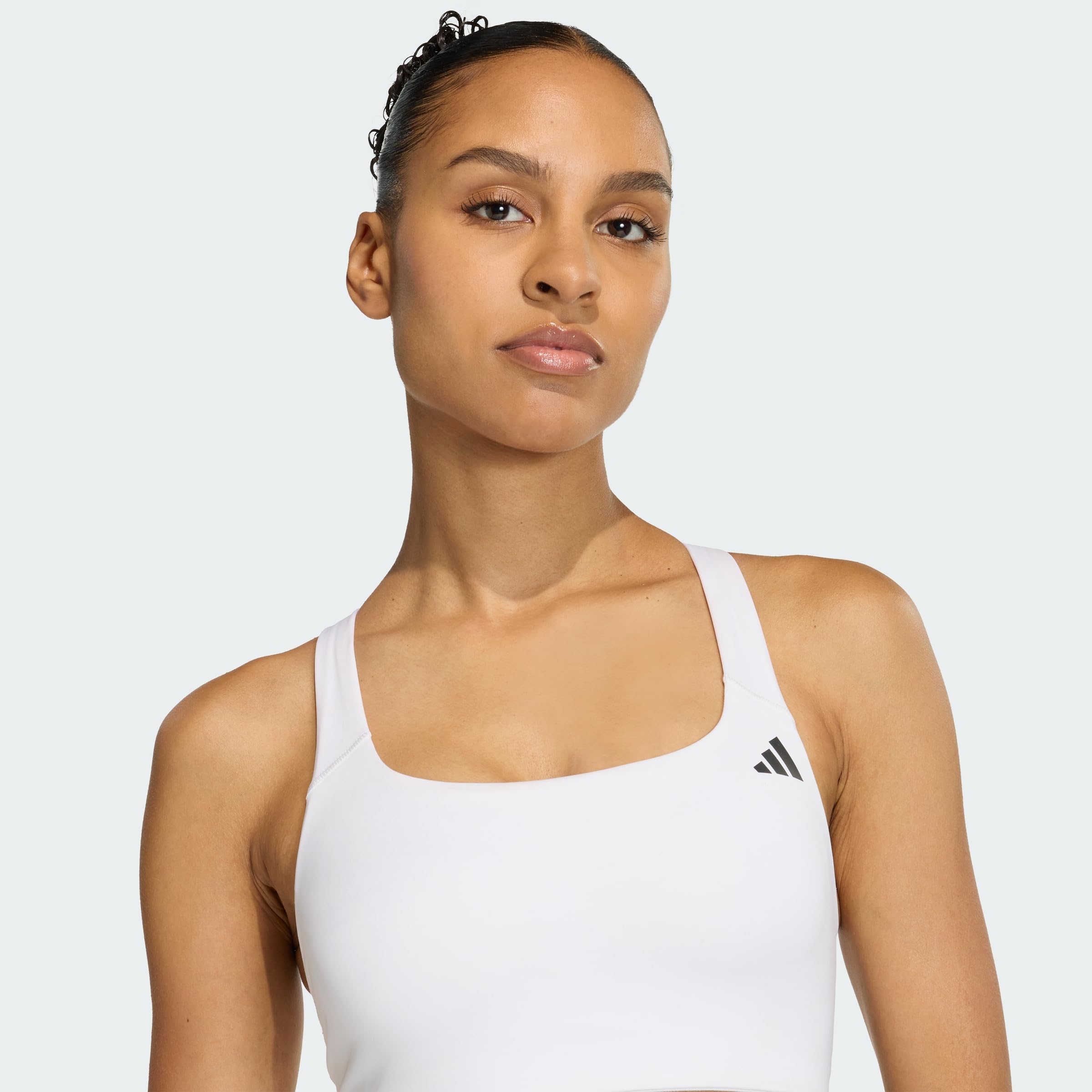 adidas dames Optime Workout Medium Support Bra, white, XXS