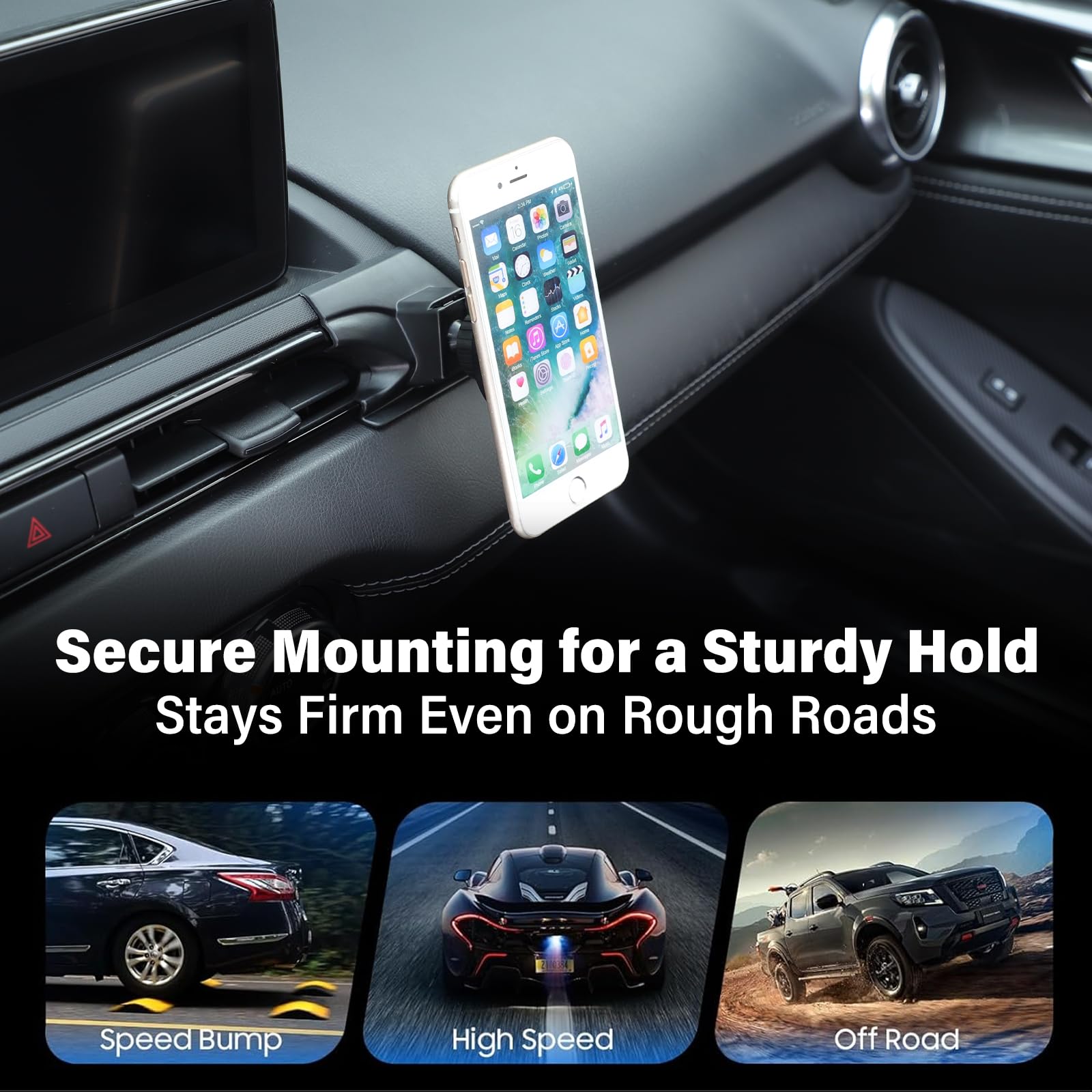 Supporto magnetico per telefono da auto compatibile con Mazda MX-5 ND 2016-2025, supporto per telefono cellulare per console centrale, rotazione a 360°, supporto magnetico per smartphone da 4