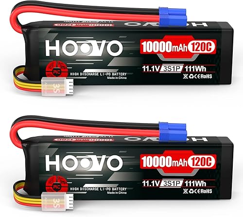 HOOVO Batería 3S Lipo 11.1V 10000mAh 120C RC Softcase EC5 enchufe compatible con coches RC, drones, DJI, FPV, avión RC, pasatiempos de carreras,