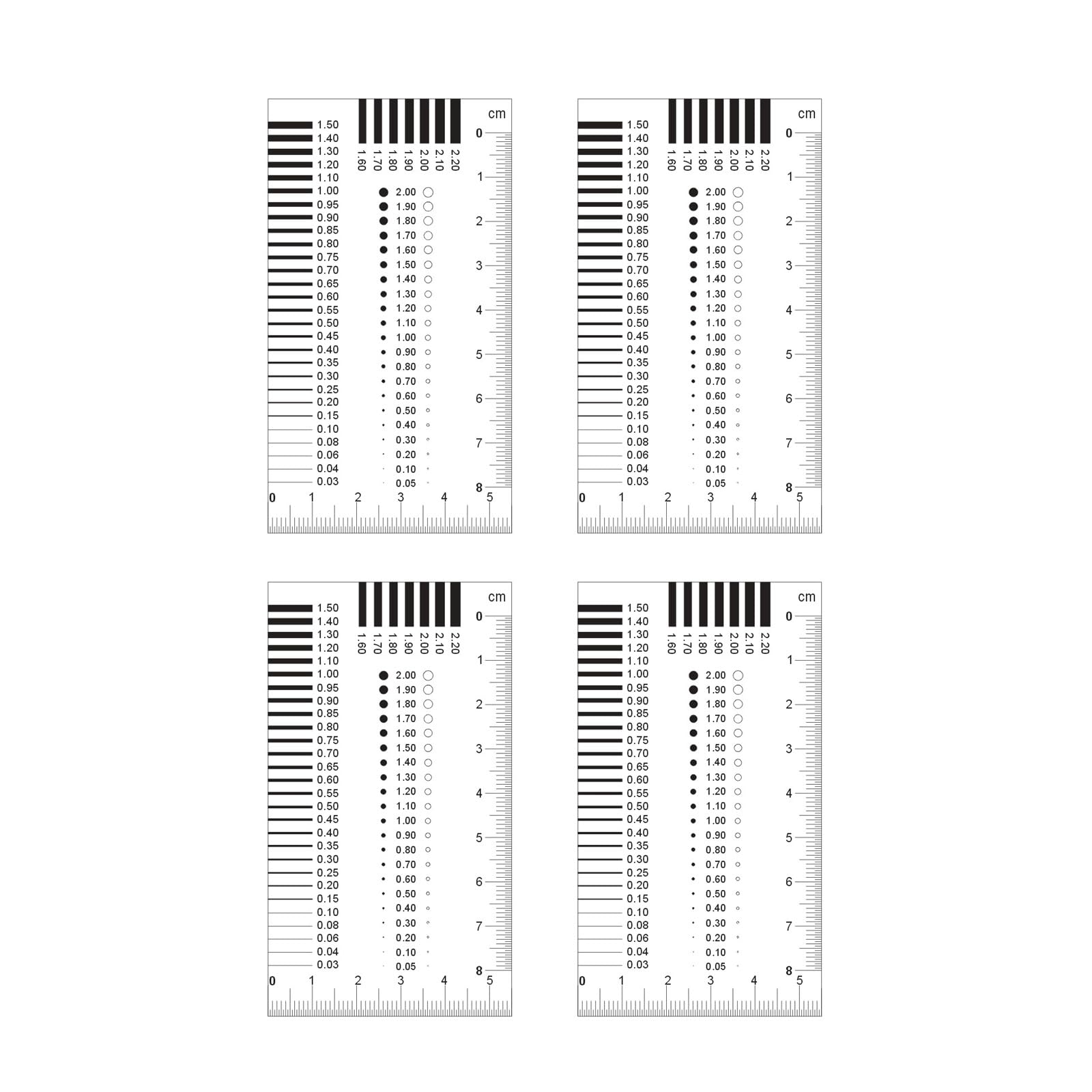 Thatiarry Multicolor Strong Double Side Laminated Cracks Comparison Tool Measurement Cards Easy To Use For Surfaces Flaw Detection Double Side Laminated Measuring Gauges