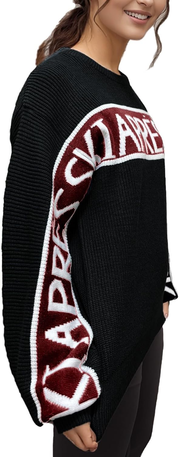 Sweaters for Women Trendy Crewneck Long Sleeve Apres Ski Sweater Tops 2025 Chunky Pullovers - Image 6