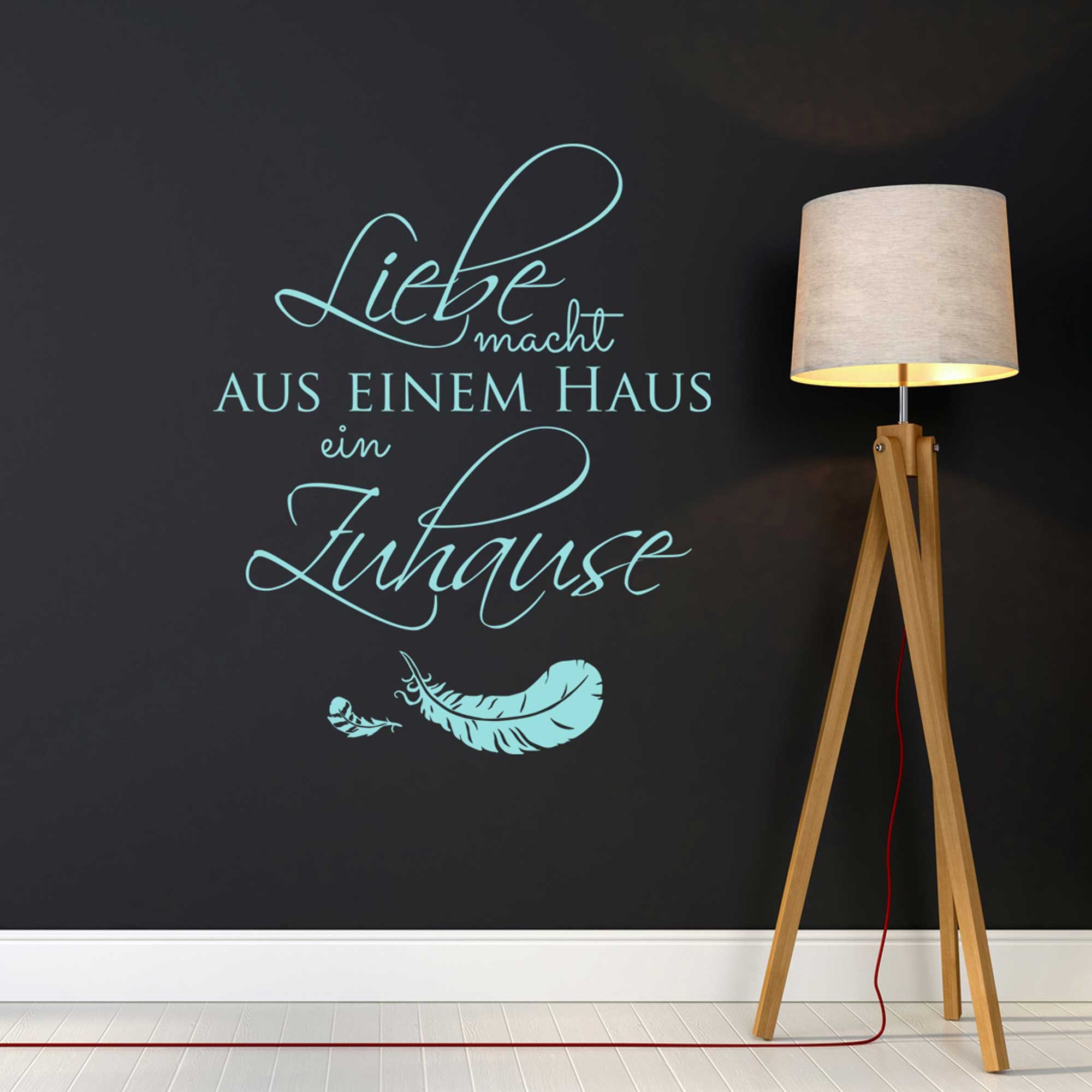 Wandtattoo Wandaufkleber Wandsticker Aufkleber Sticker Spruch Liebe macht aus einem Haus ein Zuhause M1972 ausgewählte Farbe: *dunkelgrau* ausgewählte Größe: *XL - 80cm breit x 100cm hoch*