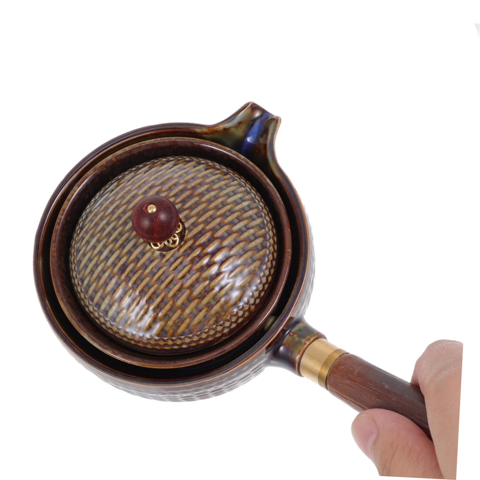 Homoyoyo Tetera y Efecto Filtrante Resistente al Calor Marrón de Cerámica Filtro para Preparar Infusiones y Té Kung Fu en Casa