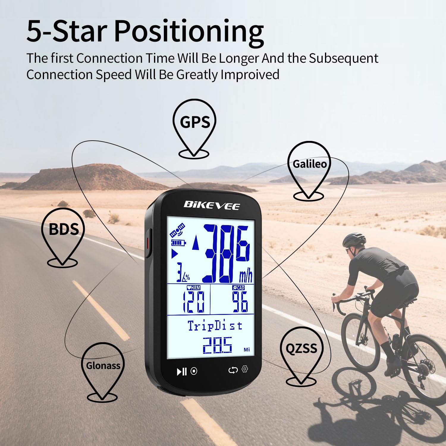 GPS komputer rowerowy bezprzewodowy ANT+ Bluetooth 2,6" szklany wyświetlacz 50 h akumulator