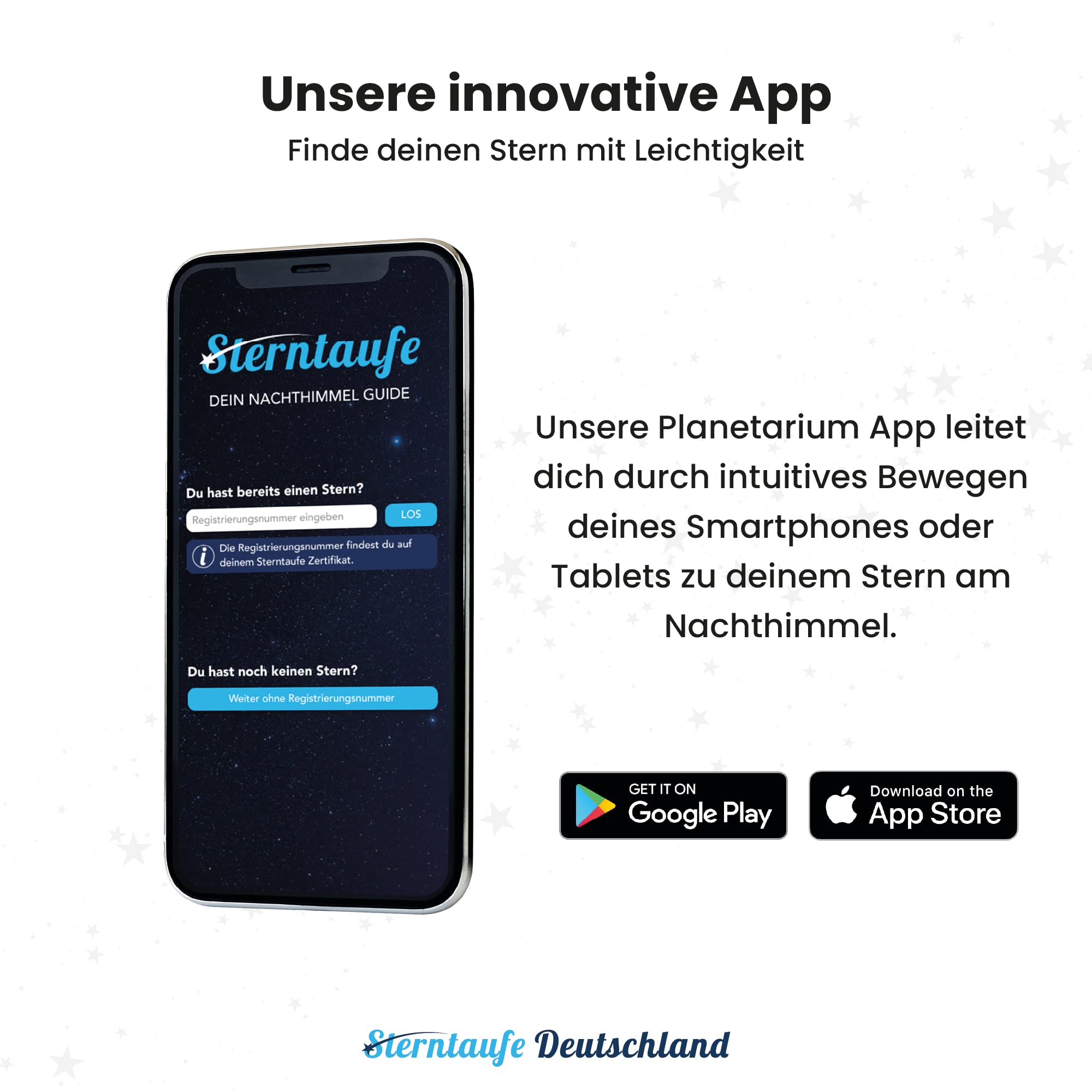 Sterntaufe - Emotionales Trauergeschenk & Andenken: Taufen Sie einen Stern in Gedenken - Inkl. Zertifikat, Sternkarte & App