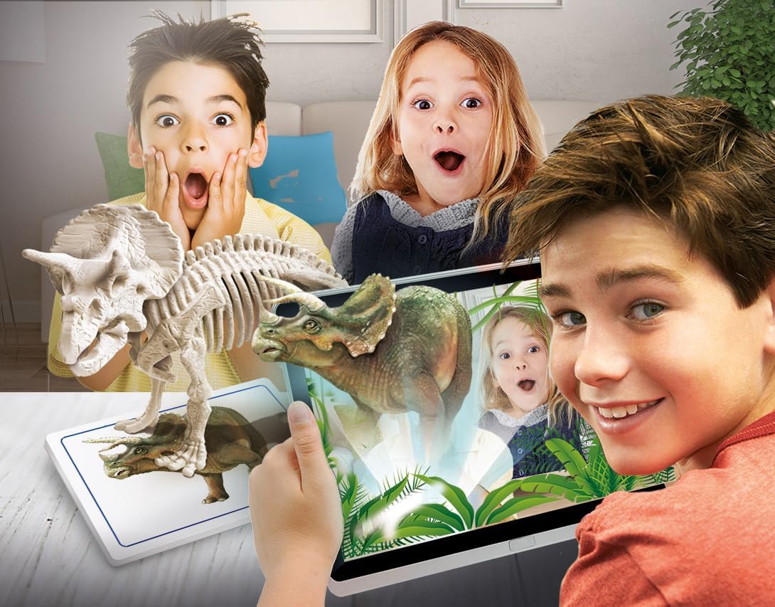 Clementoni | Archaeo Ludic Set – Prey and Predators for Children 7 Years+ | Scientific Gift | Paleontology Kit with Glow in The Dark Skeletons | Educational Activity | Augmented Reality