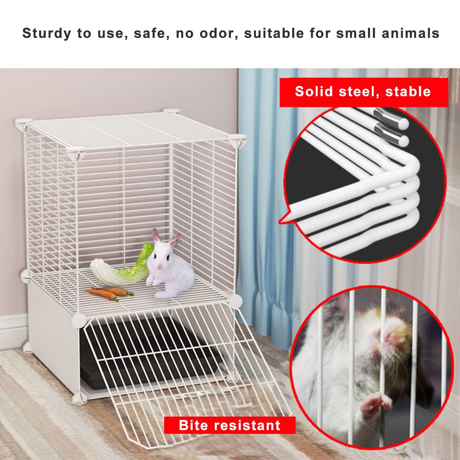 Clapier Pour Lapin – Grande Cage Intérieur/extérieur En Fer Galvanisé, 5 Portes, Sans Fond – Pour Lapins, Cochons D'Inde, Rongeurs. - 11