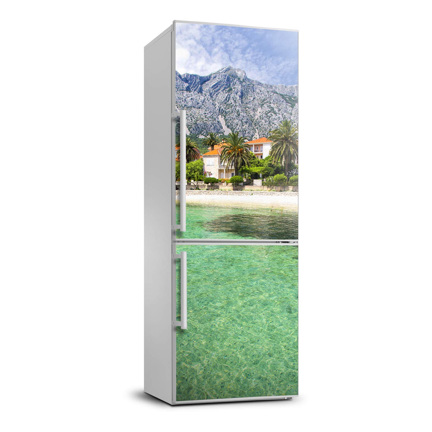 Autocollant frigo Tulup 70x190cm avec décor de plage en Croatie pour cuisine