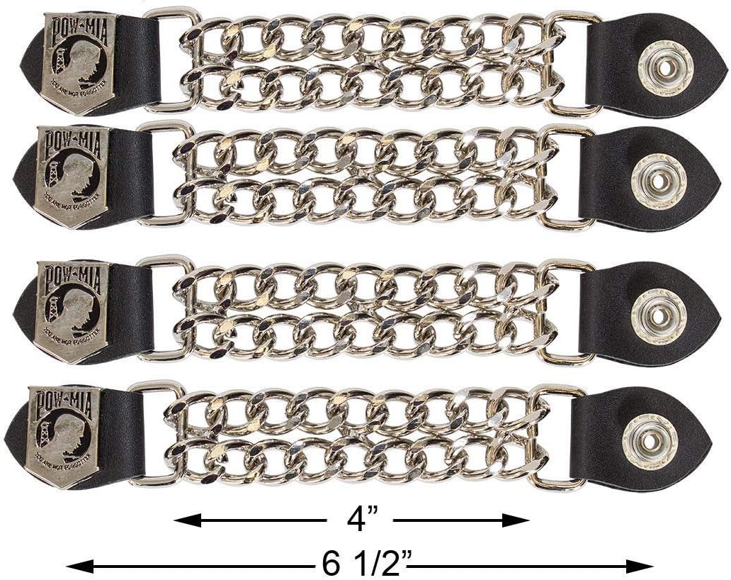 Motorcycle POW/MIA Double Button Chain Vest Extender （4 pcs per set）